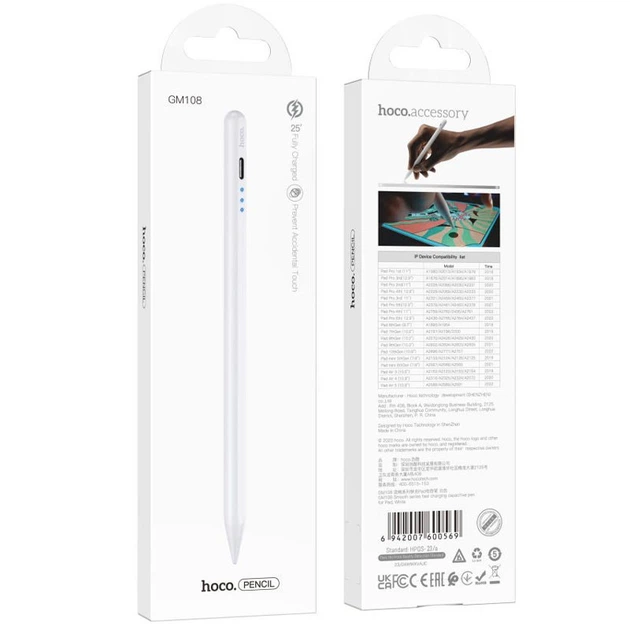 Стилус Hoco GM108 для Pad White - Фото 3 Стилус Hoco GM108 для Pad White - изображение 3
