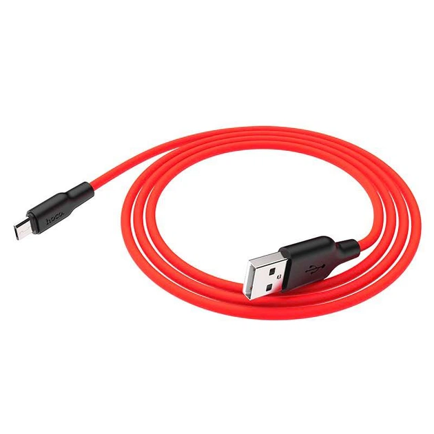 Дата кабель HOCO X21 Plus Silicone MicroUSB Cable (1m) (Black / Red) (104720) - зображення 5