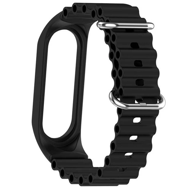 Ремешок Ocean Band для Xiaomi Mi Band 3/4/5/6/7 Черный / Black - изображение 4