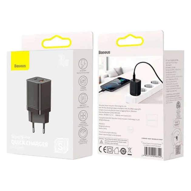 Мережевий зарядний пристрій Baseus Super Si Pro Quick Charger 30W (Black) (156705) - зображення 6