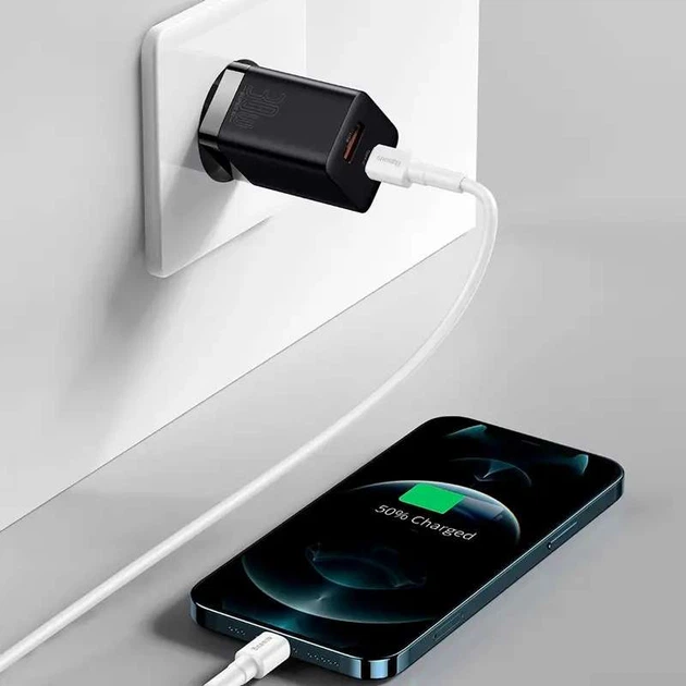 Мережевий зарядний пристрій Baseus Super Si Pro Quick Charger 30W (Black) (156705) - зображення 7