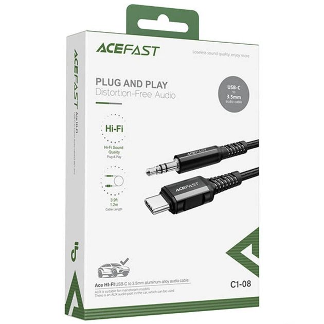 Переходник Acefast C1-08 USB-C to 3.5mm aluminum alloy (Black) (177064) - Фото 5 Переходник Acefast C1-08 USB-C to 3.5mm aluminum alloy (Black) (177064) - изображение 5