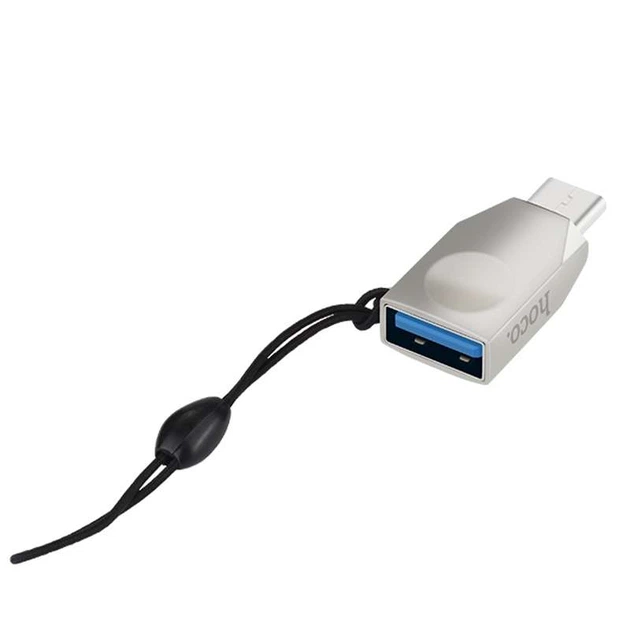 Перехідник HOCO UA9 USB OTG to Type-C (Сталевий) (104754) - Фото 2 Перехідник HOCO UA9 USB OTG to Type-C (Сталевий) (104754) - зображення 2