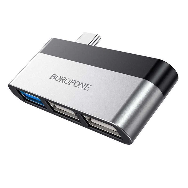 Переходник Borofone DH1 Type-C to USB (Черный / Серебряный) (138646) - Фото 2 Переходник Borofone DH1 Type-C to USB (Черный / Серебряный) (138646) - изображение 2