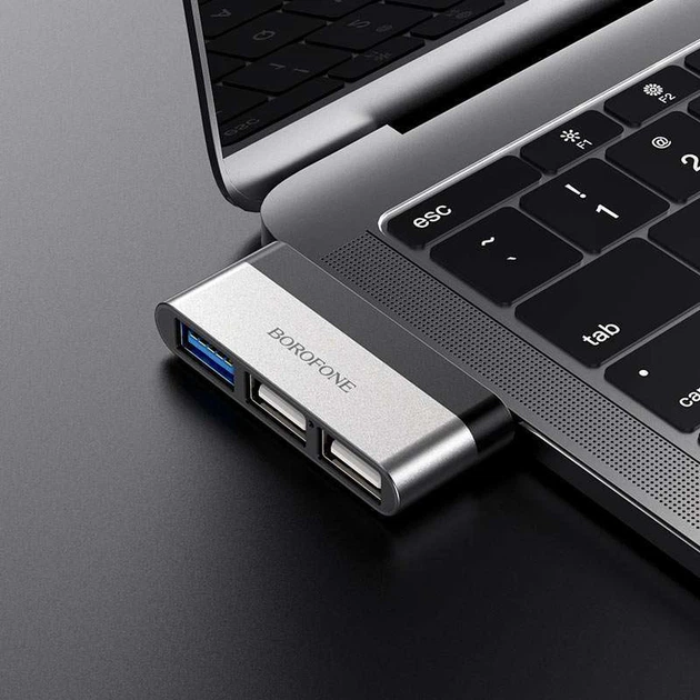 Переходник Borofone DH1 Type-C to USB (Черный / Серебряный) (138646) - Фото 7 Переходник Borofone DH1 Type-C to USB (Черный / Серебряный) (138646) - изображение 7