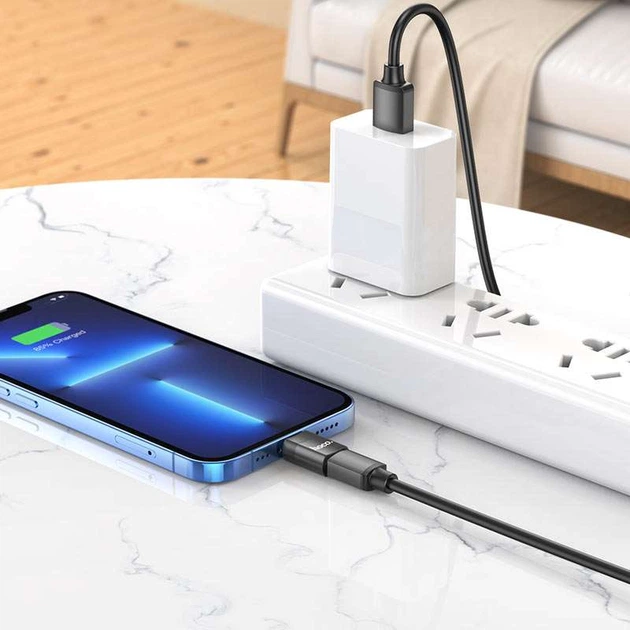 Переходник HOCO UA17 Lightning Male to Type-C Female USB2.0 (Черный) (135869) - изображение 5