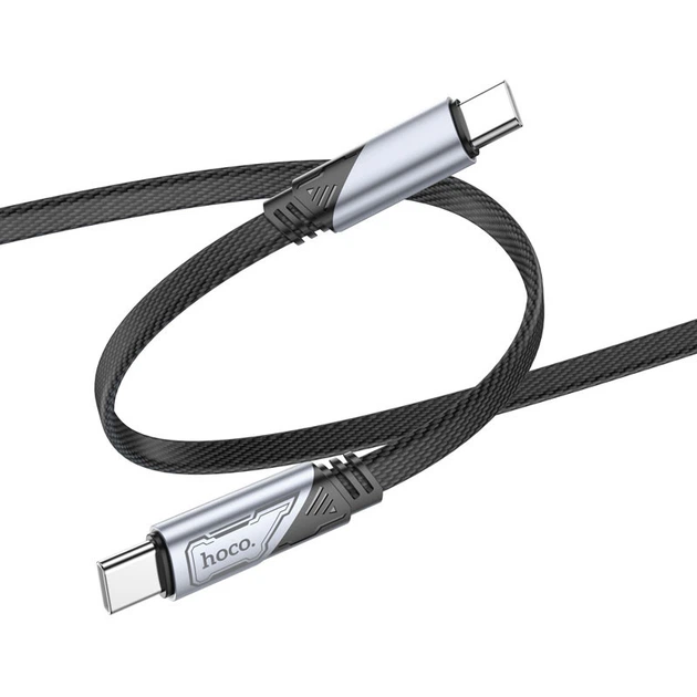 Дата кабель Hoco U119 Machine charging data Type-C to Type-C 60W (1.2m) Black - Фото 2 Дата кабель Hoco U119 Machine charging data Type-C to Type-C 60W (1.2m) Black - изображение 2