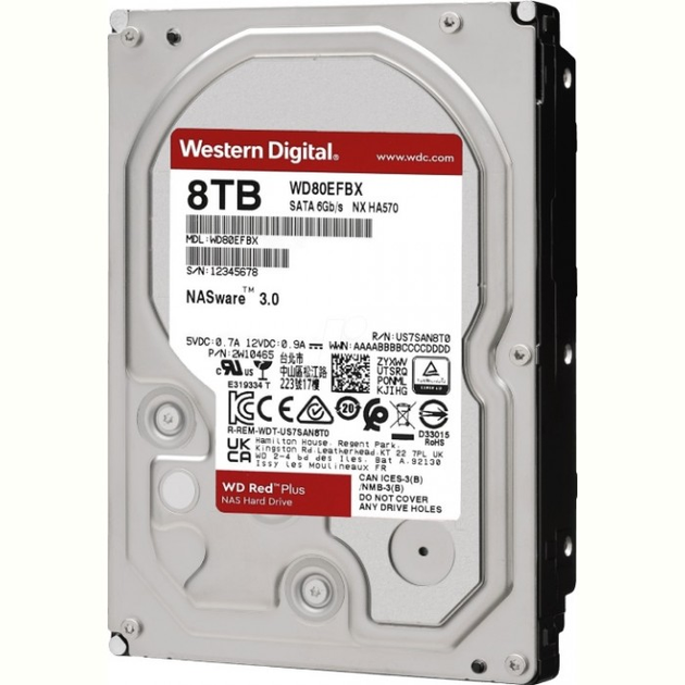 Накопитель HDD SATA 8.0TB WD Red Plus 7200rpm 256MB (WD80EFBX) – фото ...