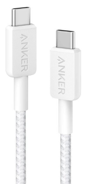 Кабель Anker 322 USB-C to USB-C - 1.8m Nylon White (6908157) - Фото 1 Кабель Anker 322 USB-C to USB-C - 1.8m Nylon White (6908157) - изображение 1