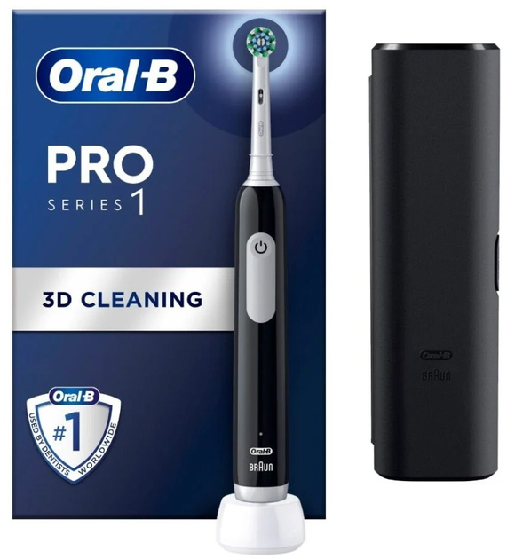 Електрична зубна щітка Oral-B Pro1 Black + TC (8001090914170) - зображення 1
