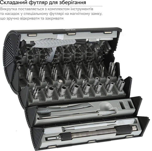 Отвертка с набором бит RZTK Screwdriver Combo 126 Set – фото