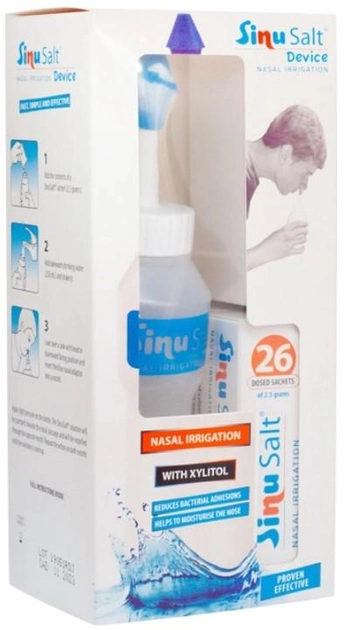Акция Набор от простуды SinuSalt Бутылка для промывания носа и пакеты №26 + Соль для промывания носа в пакетах №40 (8470001859693а) - изображение 2