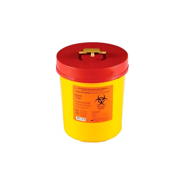 Контейнер для утилизации медицинских отходов 1,3 л с крышкой Желтый Moslab - изображение 1