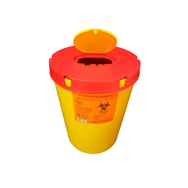 Контейнер для утилизации медицинских отходов 3 л с крышкой Желтый Moslab - изображение 2