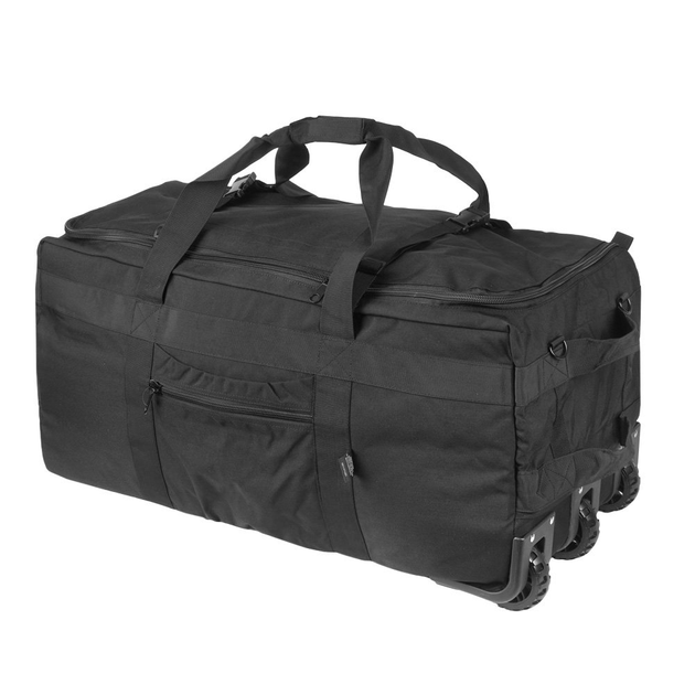 Сумка-рюкзак армейская на колесах 100 л Mil Tec Германия черная - изображение 1