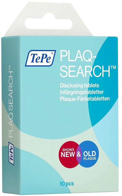 Wskaźnik płytki nazębnej TePe PlaqSearch 10 tabletek (7317400014043) - obraz 1