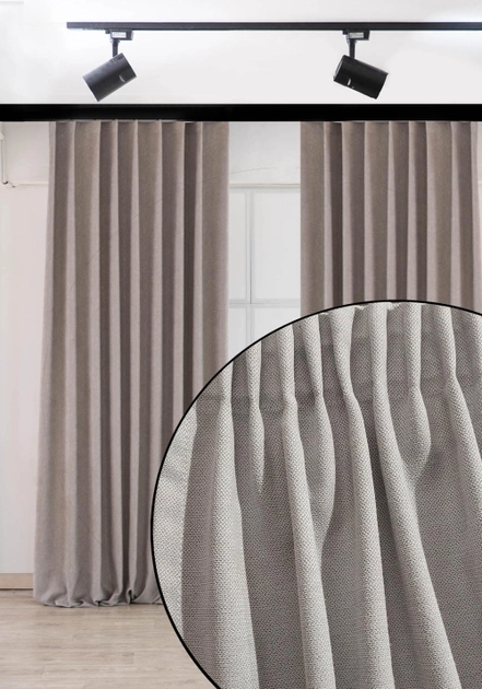 Комплект штор Декорін Щільний мікровелюр Каліфорнія 200х290 см Світло-сірих 2 шт (ROZ6400075425) - зображення 2