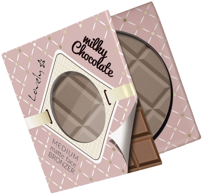 Бронзатор для обличчя та тіла Lovely Milky Chocolate Medium Matte Face Bronzer шоколадно-матовий 9 г (5901801621157) - зображення 1