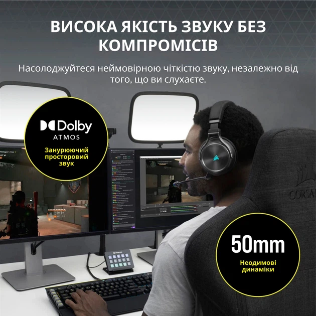 Наушники Corsair Virtuoso RGB Wireless XT Gaming Headset (CA
