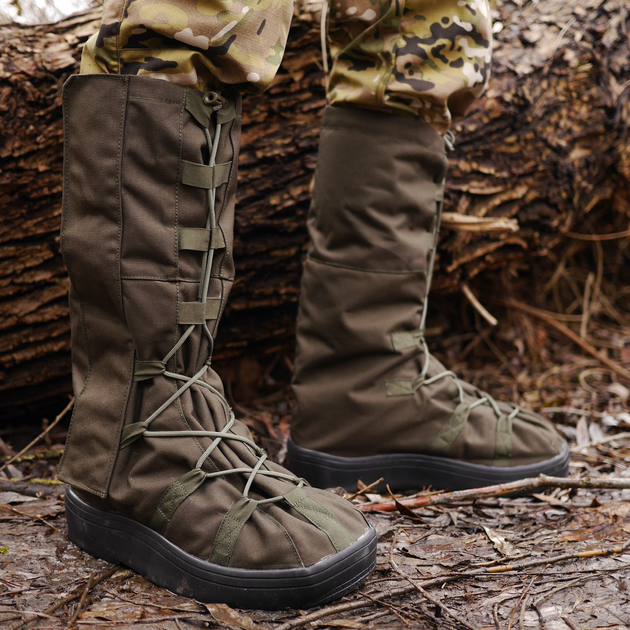 Тактичні Бахили водоштовхувальні, Військові гамаші на взуття для захисту від дощу Хакі M (39-41) - зображення 1