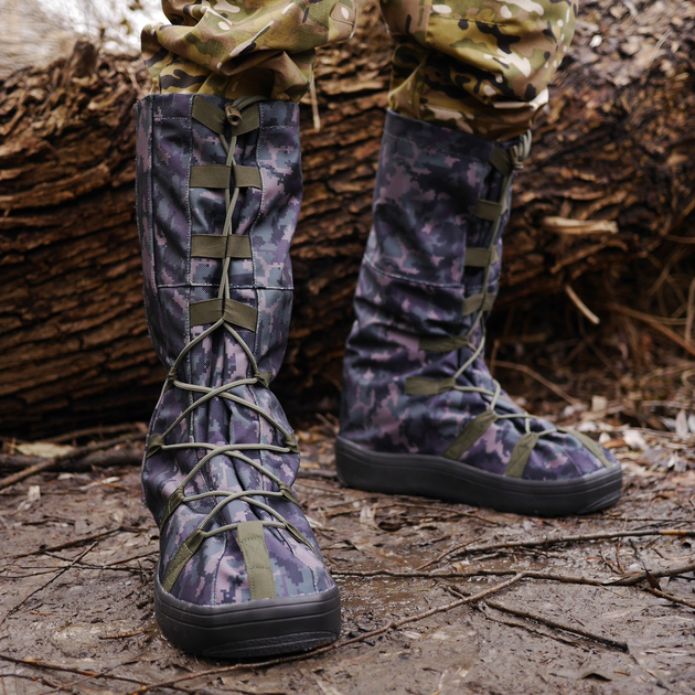Тактичні Бахили водоштовхувальні, Військові гамаші на взуття для захисту від дощу Камуфляж L (42-45) - зображення 1