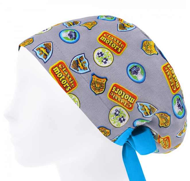 Медицинская шапочка женская HeadwearUniverse универсальная принт Эмблемы на сером - изображение 3