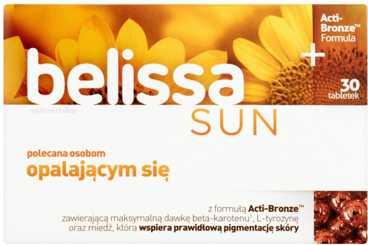 Дієтична добавка Aflofarm Belissa Sun для підтримки нормальної пігментації шкіри 30 таблеток (5906071005546) - зображення 1