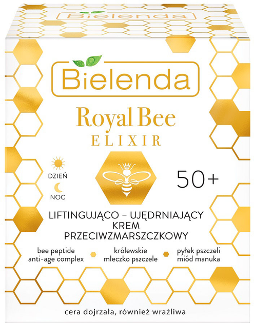 Крем для обличчя Bielenda Royal Bee Elixir 50+ підтягуючий та укріплюючий проти зморшок день/ніч 50 мл (5902169045470) - зображення 1