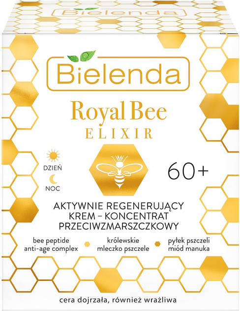 Крем-концентрат для обличчя Bielenda Royal Bee Elixir 60+ активно регенеруючий проти зморшок день/ніч 50 мл (5902169045487) - зображення 1
