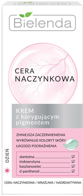 Крем для обличчя Bielenda для судинної шкіри з корегуючим пігментом денний 50 мл (5902169036034) - зображення 1