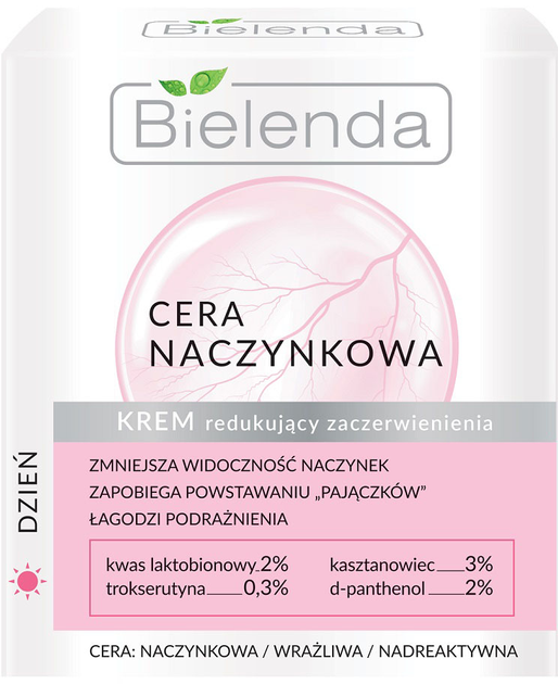 Krem do twarzy Bielenda Cera Naczynkowa redukujący zaczerwienienia na dzień 50 ml (5902169036003) - obraz 1