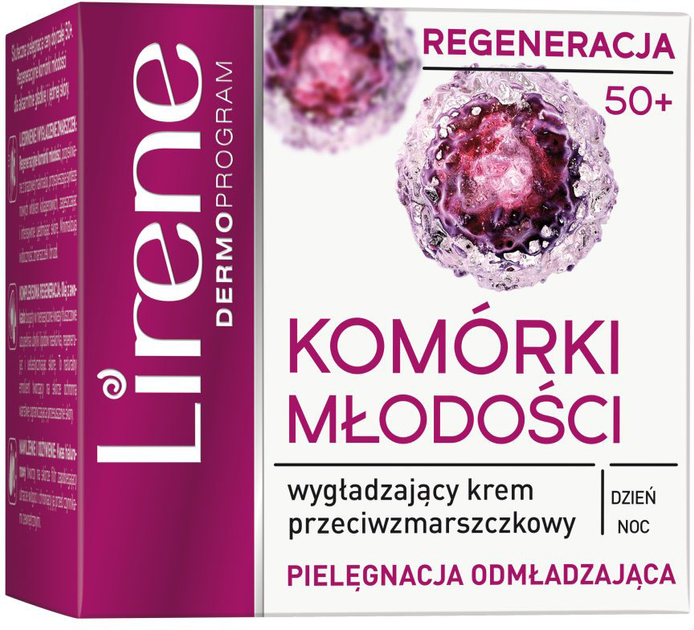 Крем для обличчя Lirene Komórki Młodości 50+ розгладжуючий проти зморшок день/ніч 50 мл (5900717712218) - зображення 1