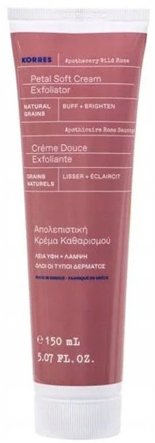 Krem do twarzy Korres Apothecary Wild Rose Petal Soft Cream Exfoliator delikatny złuszczający 150 ml (5203069106552) - obraz 1