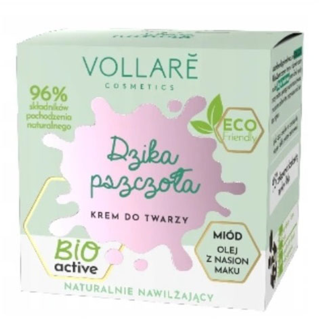 Krem do twarzy Vollare Cosmetics Dzika Pszczoła naturalnie nawilżający Miód i Olej z Nasion Maku 50 ml (5902026647632) - obraz 1