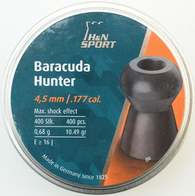 Пули Baracuda Hunter H&N 0.68 гр., 400шт., 4.5 мм - изображение 1
