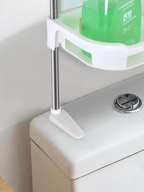 Полиця стелаж у ванну 3 яруси Portable Toilet And Bathroom Storage Rack сталева труба, пластик - зображення 6