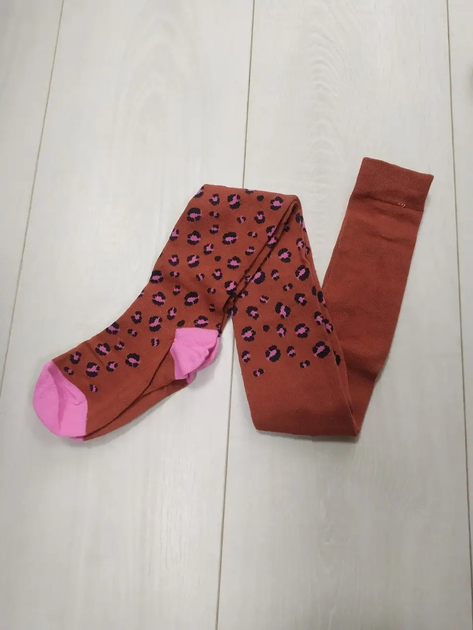 Колготы бежевые и терракотовые леопардовый принт 2шт Primark 122см (400094655) 