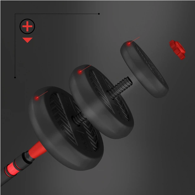 Zestaw ciężarów HMS PRO SET 6 w 1 SGN140 40 kg (5907695553024) - obraz 11