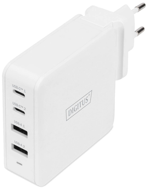 4-portowa uniwersalna ładowarka Digitus 100W 2x USB-C 2x USB-A PD 3.0 Biała (DA-10197) - obraz 1