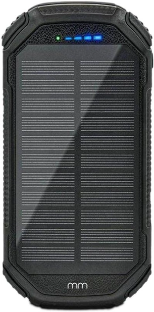 Powerbank Mikamax QI Solar Powerbank 20000 MAh Czarny (8719481358662) - obraz 1