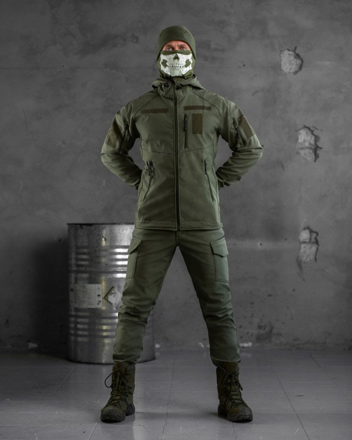 Тактичний костюм софтшел mystical oliva Вт7025 XL - зображення 1