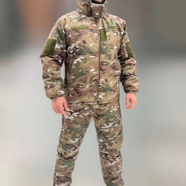 Зимовий костюм тактичний Softshell з мембраною на -20, Мультикам, розмір M, зимовий костюм для військових софтшел - зображення 1