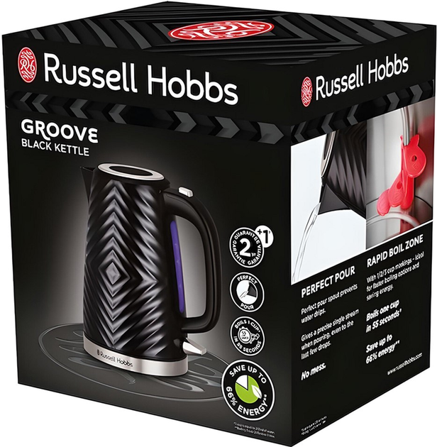 Czajnik elektryczny Russell Hobbs Groove Black 26380-70 - obraz 8