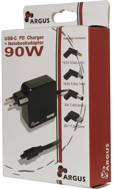 Сетевое зарядное устройство Inter-Tech PD-2090 USB-C 90 Вт Черная (88882228) - изображение 4