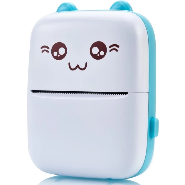 Портативный термопринтер Mini Printer Детский мини принтер с рулоном термобумаги в комплекте Синий - изображение 2