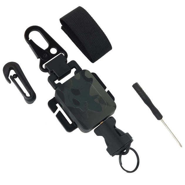 Ретрактор военный тактический, карабин с тросом, EDC тактический Wosport Night Multicam - изображение 2