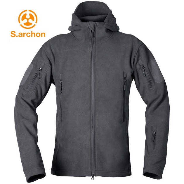 Кофта тактична флісова флісова куртка з капюшоном S.archon grey Розмір M - зображення 1