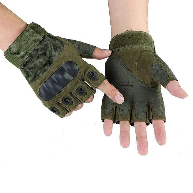 Тактические перчатки без пальцев, XL, хаки (77056950) - изображение 1