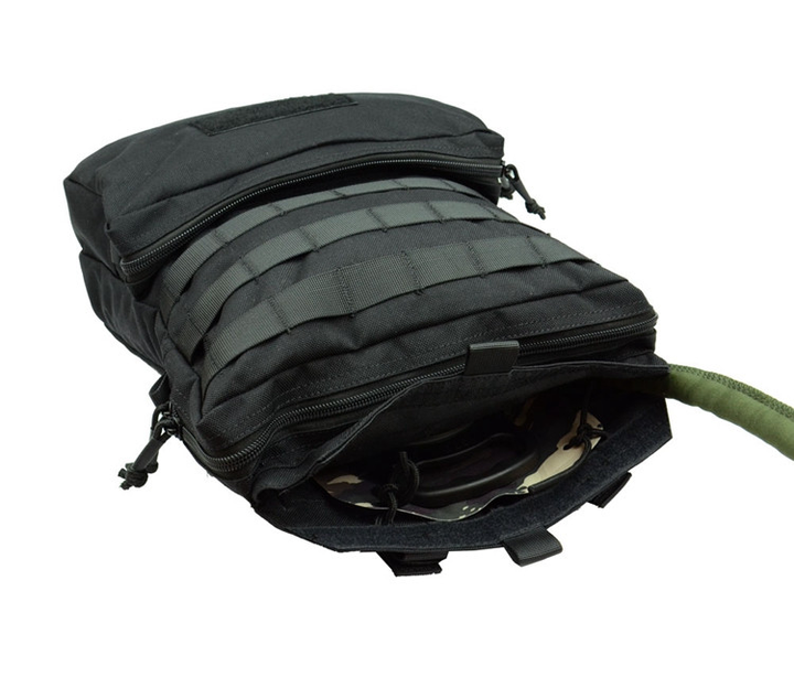 Тактичний рюкзак на плитоностку, утилітарний підсумок під гідратор ROCO tactical Кордура 1000D Чорний - зображення 2