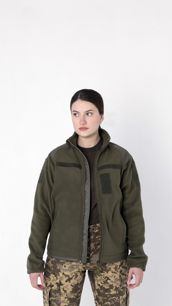 Флісова військова жіноча кофта KRPK ЗСУ олива S розмір - изображение 1